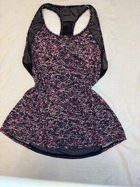 Lululemon Women’s Racerback Active Tank Top - Pink Black Print